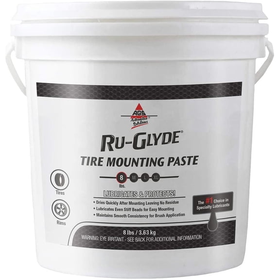 AGS Company Ru-Glyde Lubricating Tire Mounting Paste Low Profile 8 lb Pail