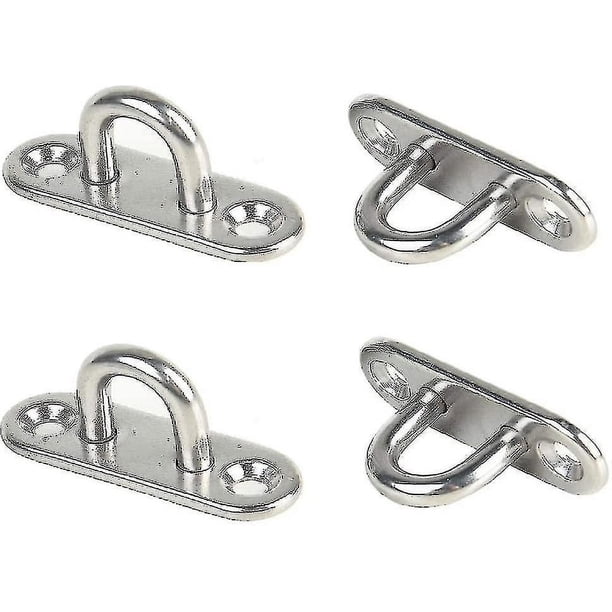 4 piezas de placa de ojo de acero inoxidable, placa de cubierta de acero inoxidable de 5 mm/ganchos de montaje/placa de ojo