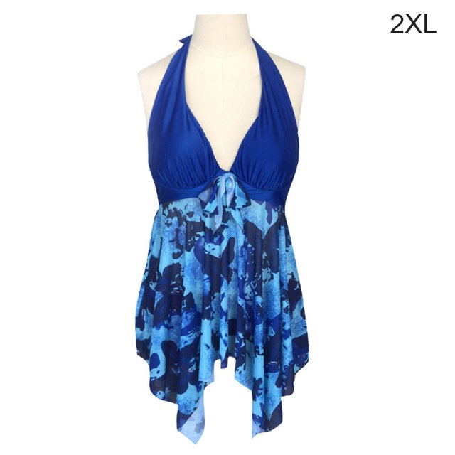 sweethay 2021 Sexy traje de baño de una pieza Push Up traje de baño mujer volante ajustable hombro traje de baño traje de baño ropa de baño Traje de baño azul marino XXL sweethay OD001289-23