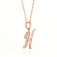 thumbnail image 2 of Galaxy Gold GG 14K Rose Gold Natural Diamonds Initial "H" Pendant Necklace - April Birthstone - Strength & Brilliance - 16" to 24" - Fine Jewelry for Women, 2 of 4