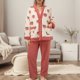 thumbnail image 5 of Gibobby Pijamas victoriano Conjunto de pijamas para mujer, cárdigan de lana, pijamas de Coral, pijamas de franela, conjunto de pantalones de pijama, ropa de casa gruesa (Rojo, L), 5 of 5