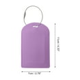 thumbnail image 2 of Unique Bargains 1 Pc Semicircle Horizontal Style Luggage Tag for Office Taro Purple PU, 2 of 5