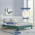 thumbnail image 4 of Ergode Reign Twin Performance Velvet Platform Bed Frame - Teal, 4 of 5