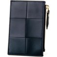 thumbnail image 1 of Woven Sheepskin leather Multi-Card Coin Purse, Chic Fashionable Card Holder and Small Card Wallet Woman (Black), 1 of 6