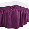 thumbnail image 2 of 600-TC Pima Cotton Universal Wrap Around Bed Skirt Queen (60" x 80") Size, Easy Fit 1-PC Bed Skirt Luxury Fabric 3 Sided Coverage 24" Drop Length, Purple, 2 of 5