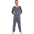 thumbnail image 2 of Men's Hooded Jumpsuit - Zip Up One Piece Pajamas by Ross Michaels (Grey, Medium), 2 of 6