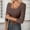 Coffee, variant on Womens Ribbed Knit Fitted T-Shirt 3/4 Sleeve U-Neck Casual Top Comfortable Stretchy Basic Tee Lightweight Texture Layering Blouse
