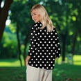 thumbnail image 6 of Tops for Women Trendy V Neck Black Tshirts Shirts for Women Linen 3/4 Sleeve Tshirts Dressy Casual Blouse Polka Dot Print Work Tops Elbow Sleeve Graphic Tee, 6 of 7