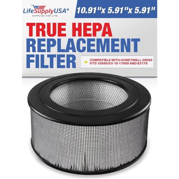 20500 HEPA Filter Compatible with Honeywell Air Cleaner 10500 (EV-10) 17000 17005 17006 17007 17008 17009 83170 by LifeSupplyUSA