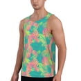 thumbnail image 2 of Xecao Colorful Palm Leaves Men's Tank Top Workout Quick Dry Sleeveless Gym Jogging Muscle Shirts Summer Swim Beach Tops, 2 of 9