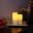 thumbnail image 5 of Set of Three Gold Flameless Pillar Candles With Holder, 5 of 10