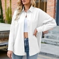 thumbnail image 7 of Mchoice Long Sleeve Shirts for Women Cardigan Candy Color Loose Casual Turndown Collar Blouse Tops, 7 of 7
