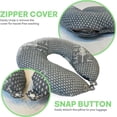 thumbnail image 3 of Sacred Thread Grey Travel Pillows for Airplanes, Rayon Derived from Bamboo Neck Pillow, Travel Pillows with Cooling Memory Foam, Neck Pillows for Sleeping Travel, Airplane Headrest Pillow, 3 of 6