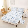thumbnail image 2 of Manfei Seashell Bow King Sheets,Starfish Coastal Bedding,4pcs,1 Flat Sheet,1 Fitted Sheet and 2 Pillowcases, 2 of 6