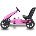 thumbnail image 4 of Costway Go Kart Kids Ride On Car Pedal Powered 4 Wheel Racer Stealth Outdoor Toy Pink, 4 of 10