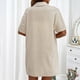 thumbnail image 5 of Conjunto de dos piezas de color liso para mujer: camisa de manga corta con solapa y pantalones cortos. Conjunto informal de verano (tallas S-XL)., 5 of 8