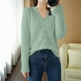 thumbnail image 2 of Cardigan Sweaters for Women Long Sleeve Knit V-Neck Button Down Womens Cardigans Open Front Mint Green Cardigan Fall Outfits for Women, 2 of 4