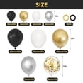 thumbnail image 3 of Set de globos Ouddy Party negro y dorado, 72 piezas, 3 of 7