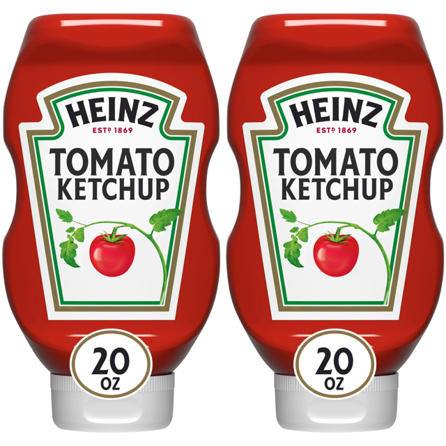 Heinz Ketchup 20 oz. Upside Down Squeeze Bottle Made From Red Ripe