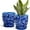 Blue, variant on BUYMAX 6 inch Rustic Ceramic Planter with Handles, Embossed Sunflower Pot, Vintage Crackle Glaze Flower Container for Home & Garden Décor