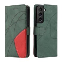 Dteck Wallet Case for Samsung Galaxy S22 (2022), Premium PU Leather Slim Flip Folio Phone Case with Folding Stand Card Holder, Green