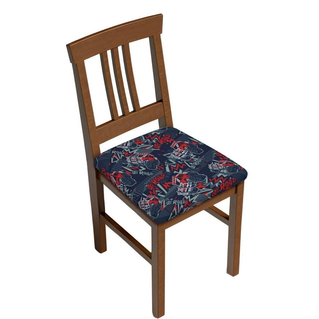 KLL Cool Red Off-Road Vehicle Pattern Seat Covers for Dining Room Chairs,Washable Chair Seat Chair Covers Seat Protector-Four Pieces