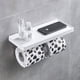 thumbnail image 1 of Portarrollos de teléfono móvil de doble cabezal, creativo, blanco, montado en la pared, estante de almacenamiento de papel higiénico de encimera impermeable de plástico agrandado, 1 of 5