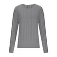 thumbnail image 3 of Zedker Women's Winter Crewneck Sweaters Knit Pullover Casual Long Sleeve Oversized Tops, Plus Size Dark Gray L, 3 of 7