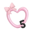thumbnail image 1 of Set de globos xfbbchh corazón de 102 cm, moño de 56 cm y número 5 de 41 cm, 1 of 5