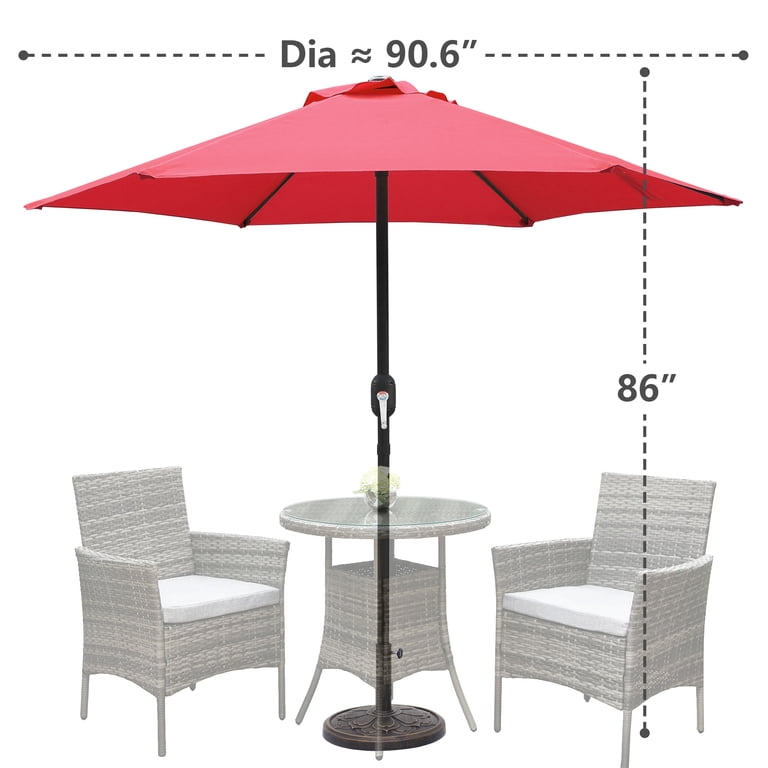 KOOL 7.5ft Patio Umbrella, Red Market Hexagon photo 7