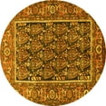 thumbnail image 1 of Ahgly Company Machine Washable Indoor Round Persian Yellow Traditional Area Rugs, 7' Round, 1 of 4