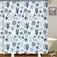 thumbnail image 3 of 4PCS Sea Turtle Shower Curtain Sets with Rugs, Waterproof Fabric Shower Curtain, Tropical Summer Nautical Underwater World Sea Animal Marine Life Coral Blue Ocean Beach Coastal Bathroom Decor, 3 of 7