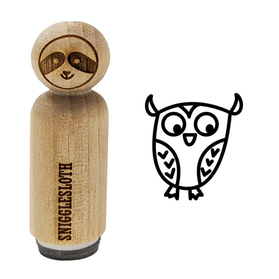 Wary Owl Rubber Stamp for Scrapbooking Crafting Stamping - Mini 1/2 Inch