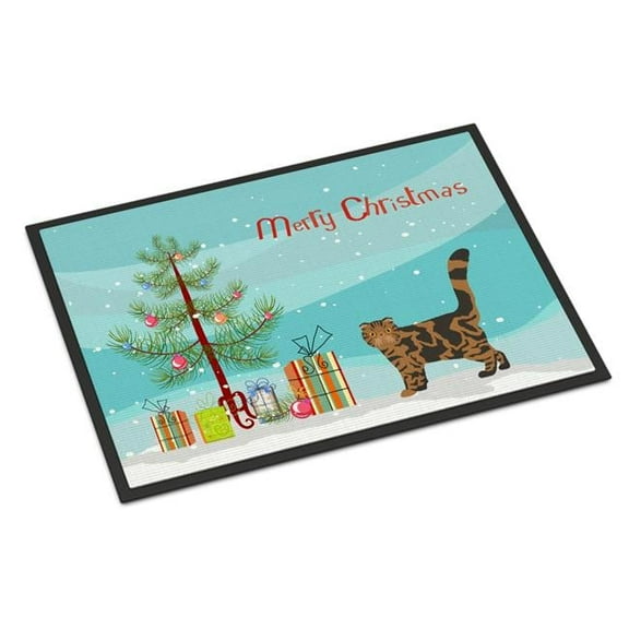 Carolines Treasures CK4625JMAT 24 x 36 in. Foldex Exotic Fold No.2 Cat Merry Christmas Indoor or Outdoor Mat