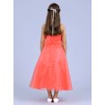 thumbnail image 4 of iiniim Kids Girls Spaghetti Straps Rhinestone Bodice Bowknot Back Ruffle Hem Dress Wedding Flower Girl Dress, 4 of 7