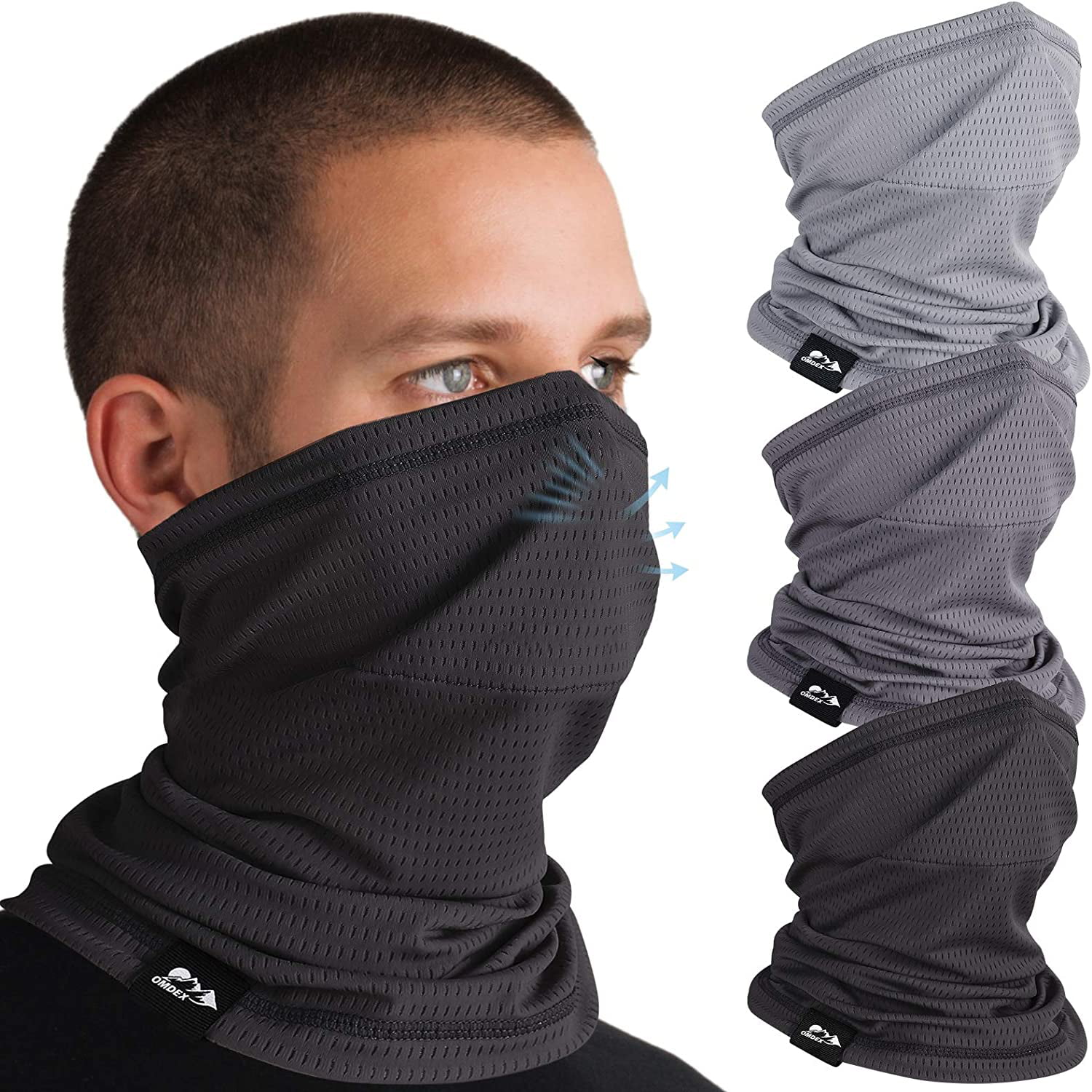 Neck Warmer Gaiter 2 Pack Winter Fleece Scarf Elastic Neck Gaiter Windproof Face Cover Breathable Balaclava Soft Tube Scarf for Men & Women Cold Weather Motorcycles Skiing Fishing Hiking Running