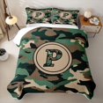 thumbnail image 2 of meiyoeat Camo Letter P Twin Quilt Set for Boys Girls, Vintage Camouflage Twin Coverlet Set for Bedroom, Green, 2-Piece, 2 of 7