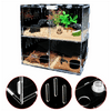 uyoyous 4 Grid Reptile Cage Breeding Box Insect Spiders Lizard Tarantula Pet Clear Tank