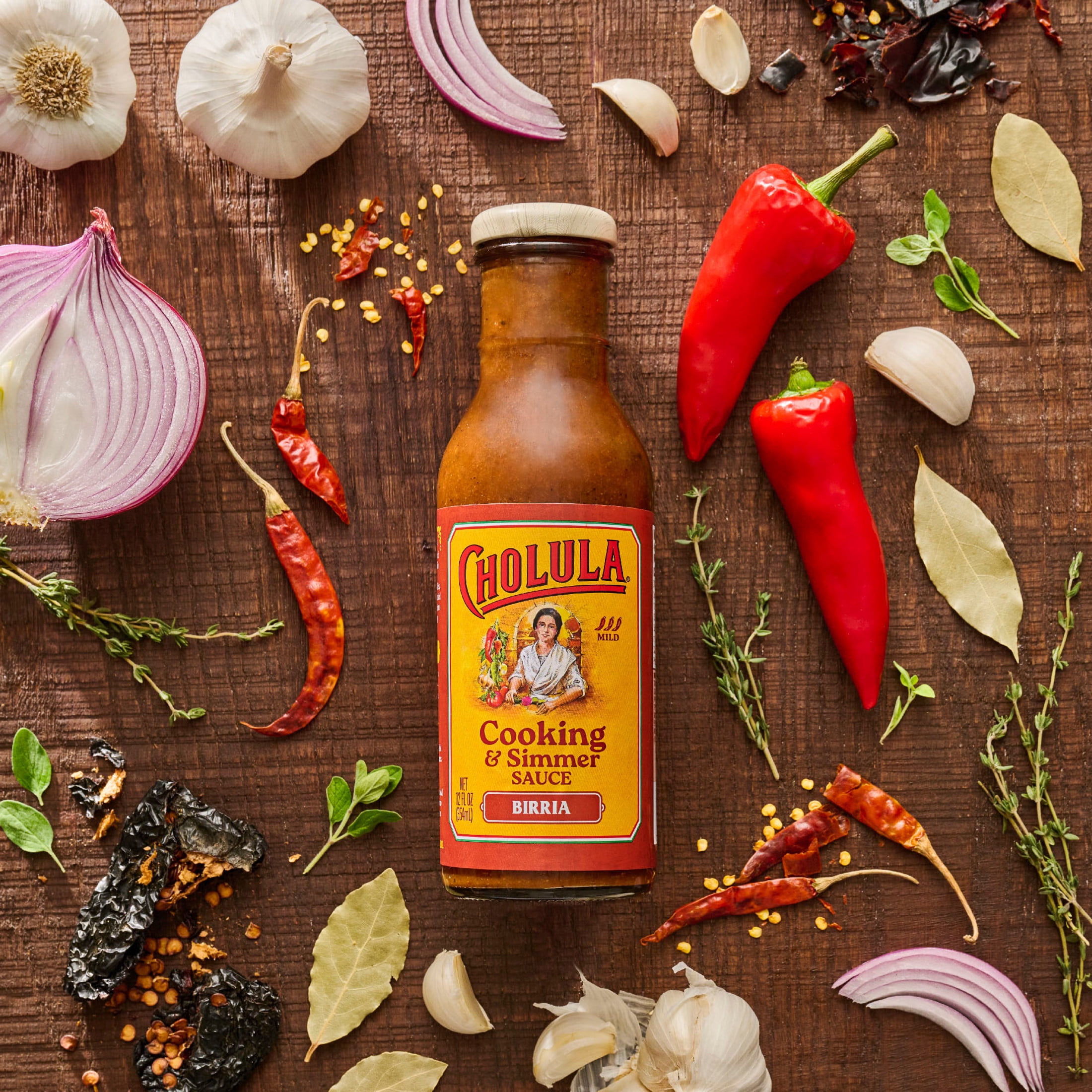 Cholula Birria Cooking & Simmer Sauce, 12.0 fl oz Bottle