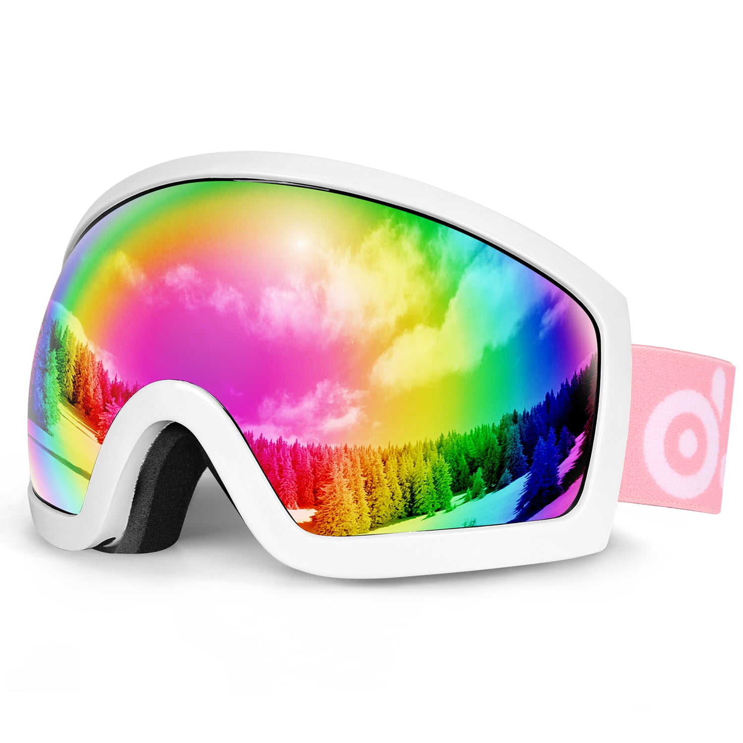 Kids Ski Goggles VLT 16.5% Kids & Teenagers Helmet Compatible Anti-Fog Pink Frame / Red Lens AKASO Explore Oregon Snow Goggles for Youth Double-Layer Spherical Lenses Snowboard Goggles 100% UV Protection 