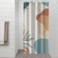 thumbnail image 2 of Brown Boho Abstract and Plant Pattern Shower Curtain 36"x72" ,Bathroom Decorative Shower Curtains Set with 12 Hooks,Modern Waterproof Washable Shower Curtain, 2 of 6