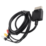 1.8M Universal Component AV Cable, Compatible with Xbox 360 Slim, Black Audio Video Replacement Cord for Old Damaged AV Wire