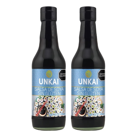 Unkai Salsa De Soya Sin Gluten 300 Ml 2 Piezas