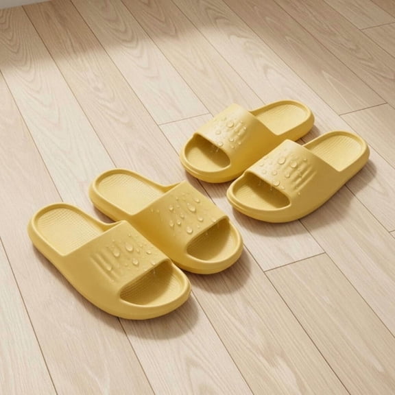 2-Pack Lightweight EVA Slippers for Women & Men, Soft Thick Sole Shower Slides, Non-Slip Comfortable Home Bathroom Sandals, Solid Color