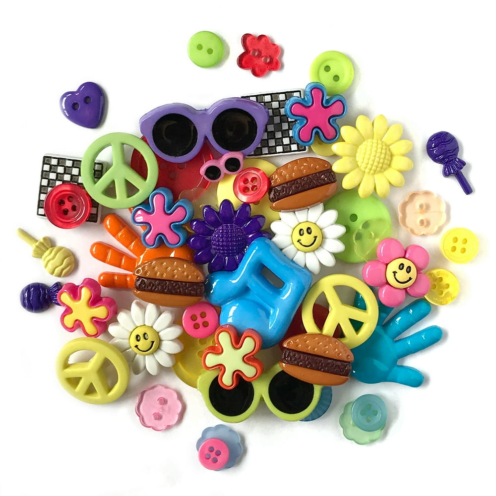 Buttons Galore Value Pack of Buttons for Crafts and Sewing Retro 50