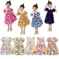 thumbnail image 2 of Vestido de princesa de verano para niños, vestidos florales de crisantemo para niñas, falda plisada estampada de estilo pastoral, ropa informal 1-7Y90 (18-24M) Gao Jinjia LED, 2 of 2
