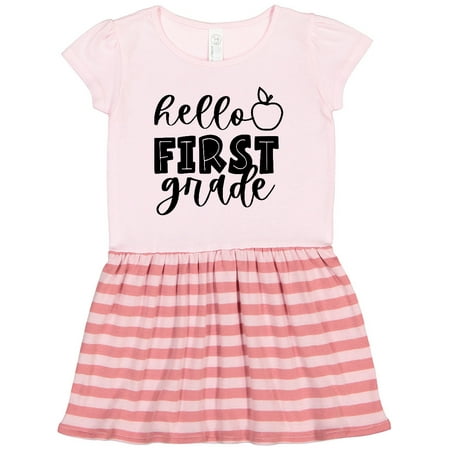 

Inktastic Hello 1st Grade Back to School Cute Apple Design Gift Toddler Girl Dress