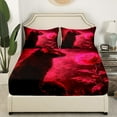 thumbnail image 3 of Erosebridal Cute Black Cat Queen Sheet Set,Romantic Red Rose Bed Sheets Set for Teens Women,Mysterious Rose Floral Print Sheets,3D Black Cat Flat Fitted Sheet, 3 of 6