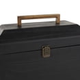 thumbnail image 4 of DecMode Handmade Black Wood Decorative Box with Brass Latches and Handle, 2 Count, 4 of 9