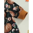 thumbnail image 6 of Cenuakty Infant Baby Thanksgiving Jumpsuit Flower  Pumpkin Print Round Neck Long Sleeve Sweatshirt Romper, 6 of 8